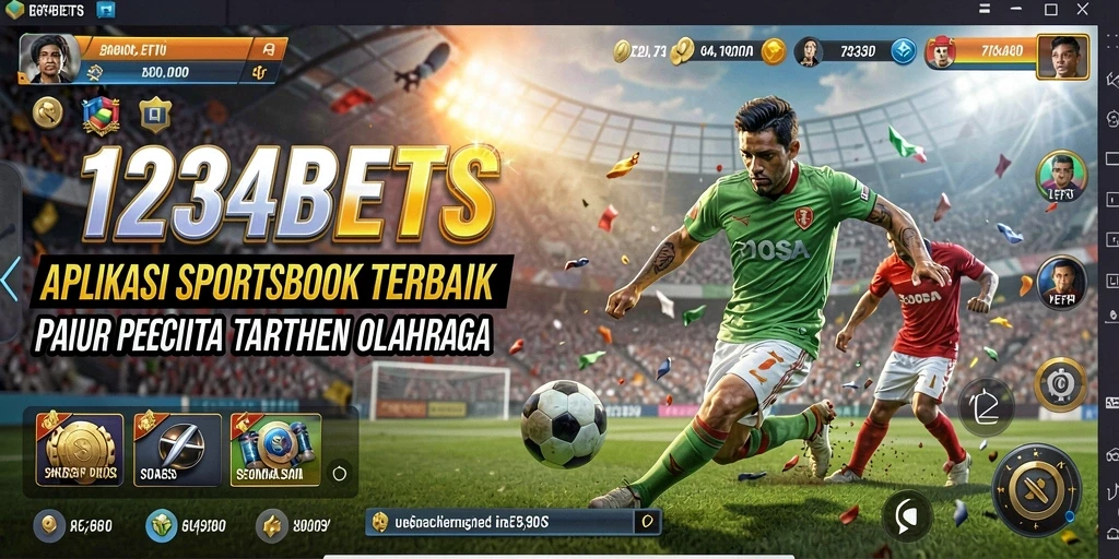 Tampilan antarmuka pengguna 1234BETS saat memasang taruhan olahraga.