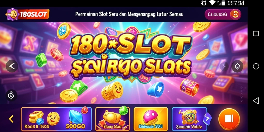 Screenshot utama permainan 180SLOT yang menunjukkan gameplay yang seru.