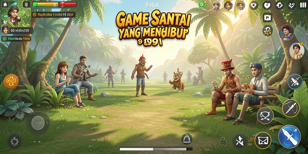 Screenshot menunjukkan karakter lucu dalam gameplay 898A yang penuh warna.