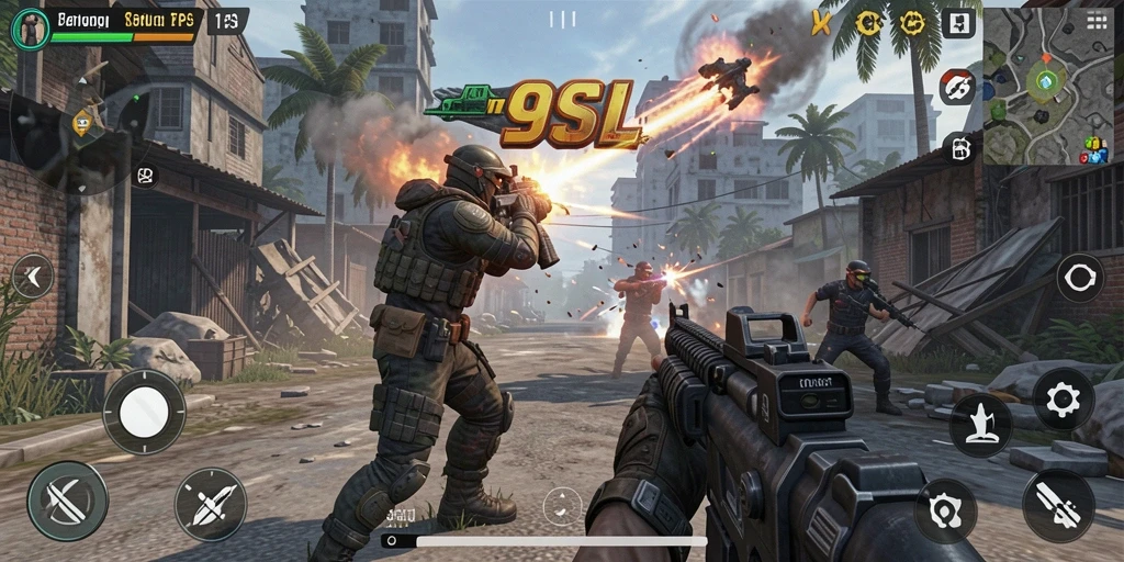 Tampilan gameplay intens dari 9SL dalam aksi TPS.