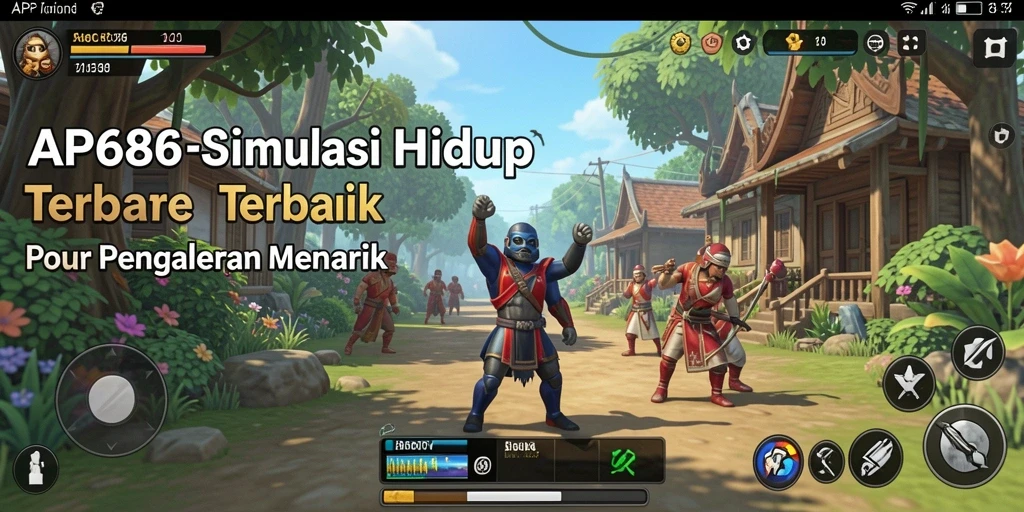 Screenshot gameplay AP686 menunjukkan dunia simulasi yang dinamis dan menarik.