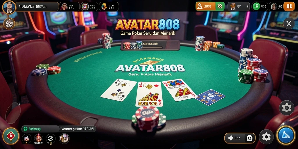 Screenshot menggambarkan gameplay seru dari game Poker AVATAR808.