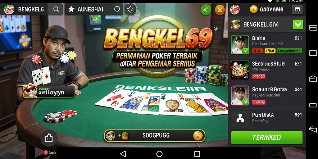 Tampilan gameplay BENGKEL69 yang seru dan interaktif di meja poker.