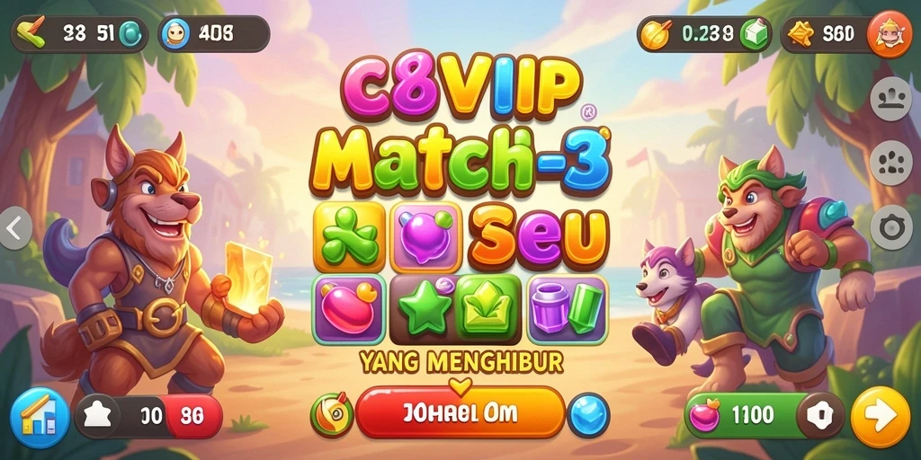 Tampilan gameplay C8VIP yang seru dan menarik saat mencocokkan elemen.