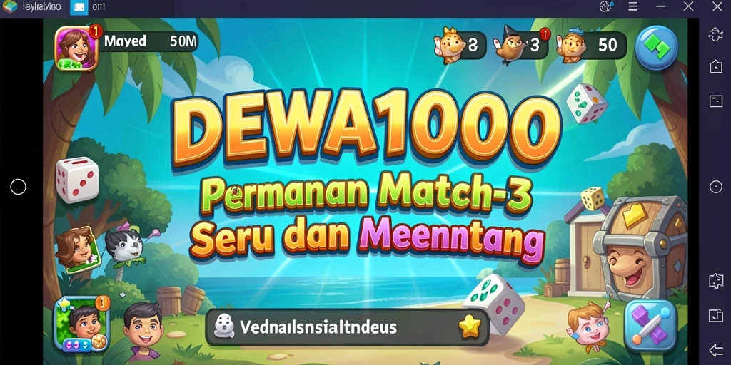 Gameplay seru DEWA1000 dengan kombinasi item Match-3.