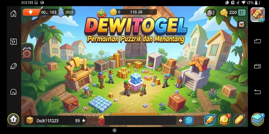 Screenshot gameplay DEWITOGEL menampilkan teka-teki yang penuh warna dan menantang.