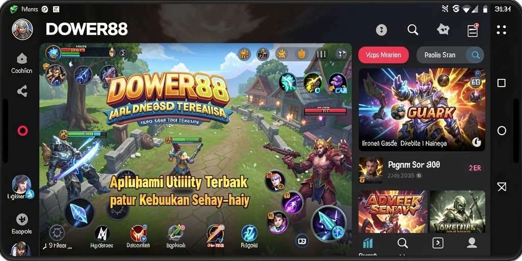 Screenshot dari antarmuka aplikasi DOWER88 yang menunjukkan berbagai fitur Utility.