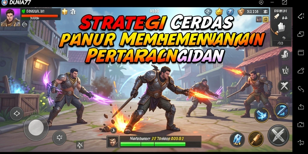Tampilan gameplay seru dari DUNIA77 yang menantang strategi Anda.