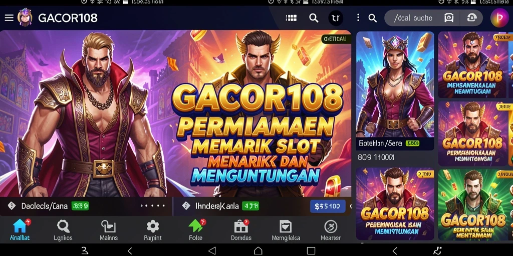 Screenshot GACOR108 menampilkan pengalaman bermain Slot yang seru.