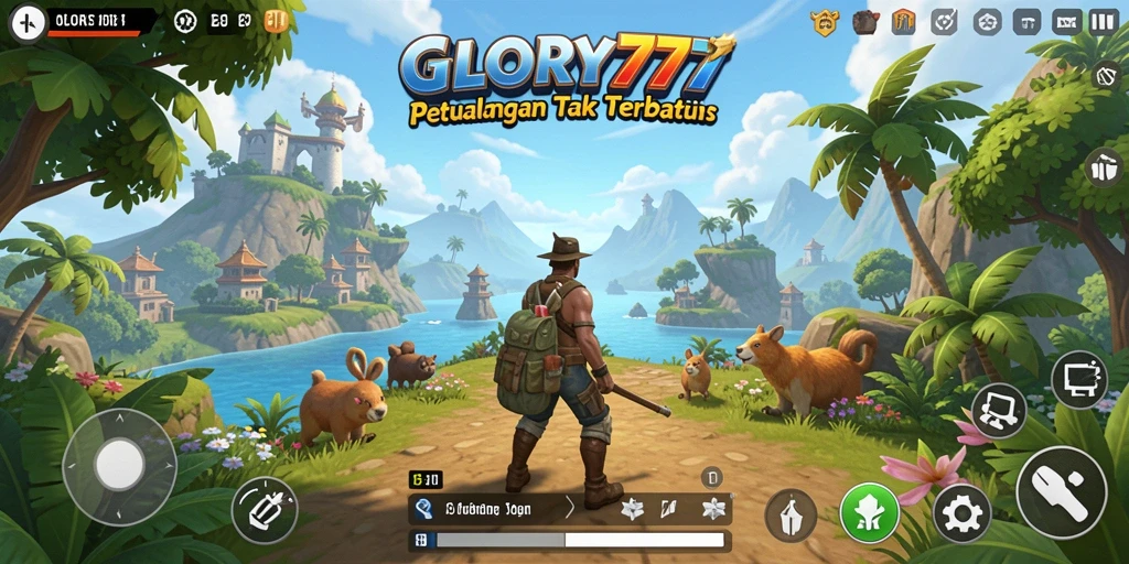 Gameplay seru GLORY777 dalam dunia terbuka yang luas.