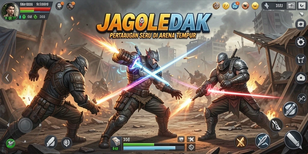 Tangkapan layar aksi pertarungan seru di JAGOLEDAK