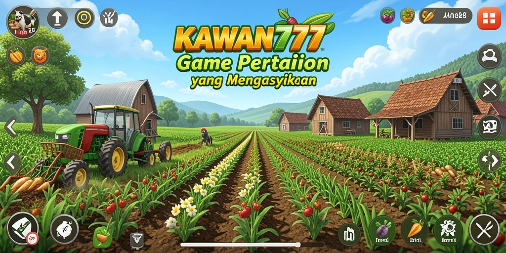 Tangkapan layar gameplay KAWAN777 dengan aktivitas pertanian yang seru.