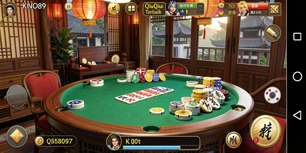 Screenshot gameplay QiuQiu yang mendebarkan di KNO89.