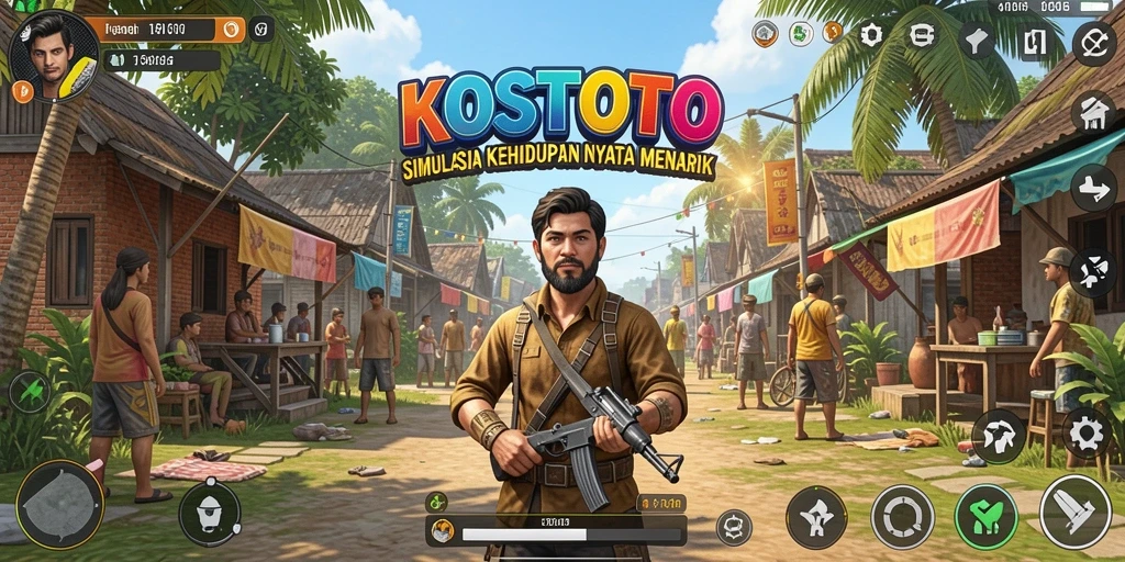 Tangkapan layar KOSTOTO yang menunjukkan gameplay menarik dan interaksi karakter.