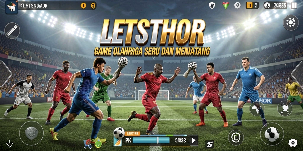 Tampilan gameplay LETSTHOR yang penuh aksi dan kompetisi.