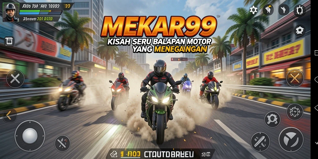 Gameplay seru balapan motor dengan grafis menakjubkan di MEKAR99.