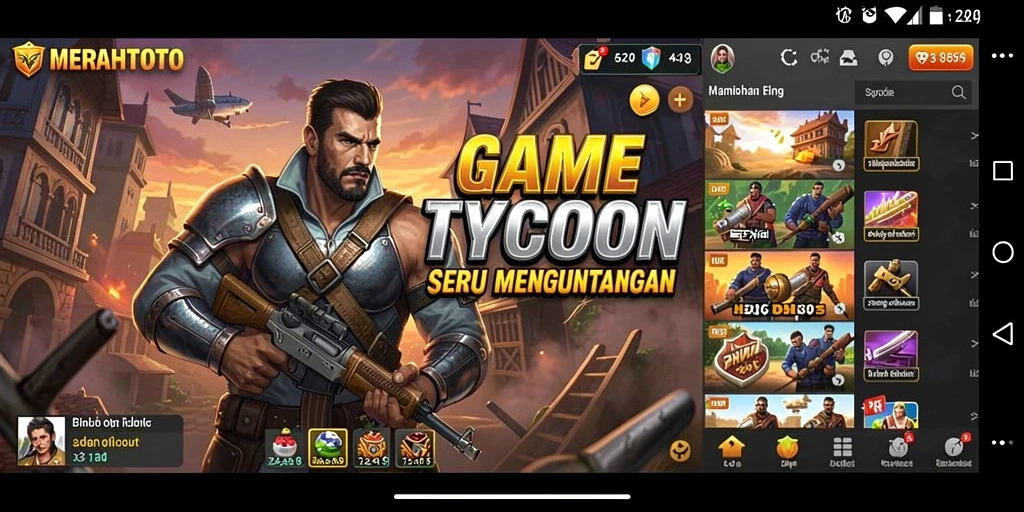 Tampilan menarik dari gameplay Tycoon MERAHTOTO.