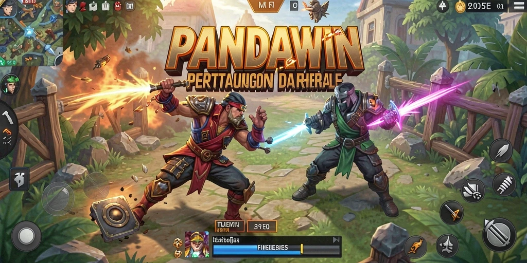 Tampilan seru gameplay PANDAWIN dalam pertarungan Battle Royale.