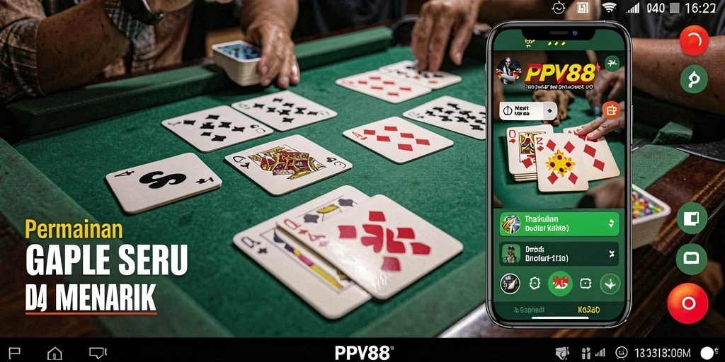 Gameplay Gaple yang seru dan interaktif.