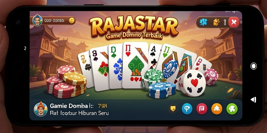 Screenshot gameplay RAJASTAR yang menunjukkan suasana seru permainan Domino.