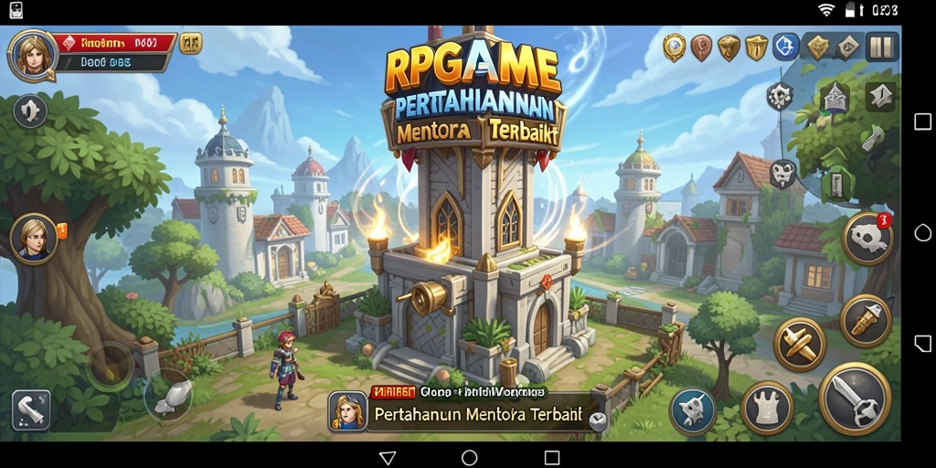 Tampilan gameplay RPGAME yang intens dalam pertahanan menara.