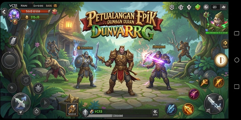Tampilan gameplay mendebarkan petualangan dalam game RPG.