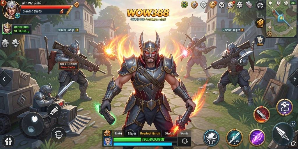 Screenshot gameplay WOW388 menampilkan strategi perang yang intens.